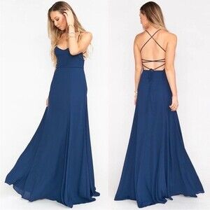 NWT Show Me Your Mumu Godshaw Goddess Gown Rich Navy Crisp Size XXL